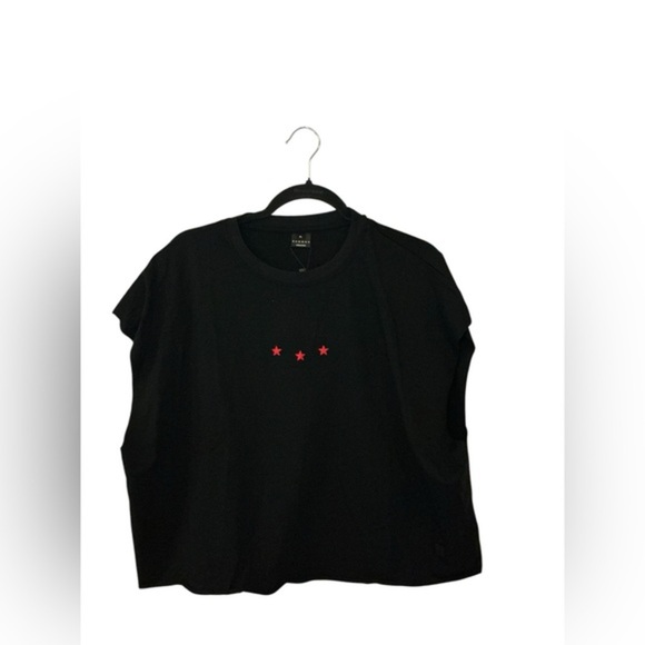 SHEIN Black Muscle Tee with Red Stars - Picture 1 of 4